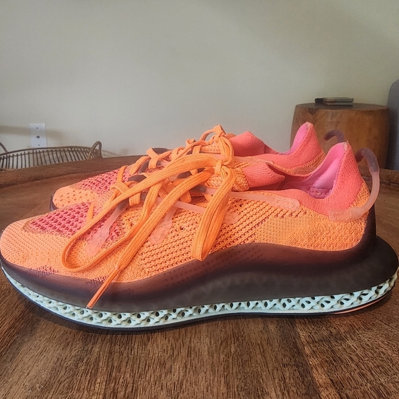 Adidas 4D FUSIO Screaming Orange Solar Ultra Primeknit Sneakers FZ2414 Mens 6 - Picture 6 of 14